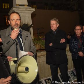 0 Thierry Apothéloz prend la parole à la Place du Molard